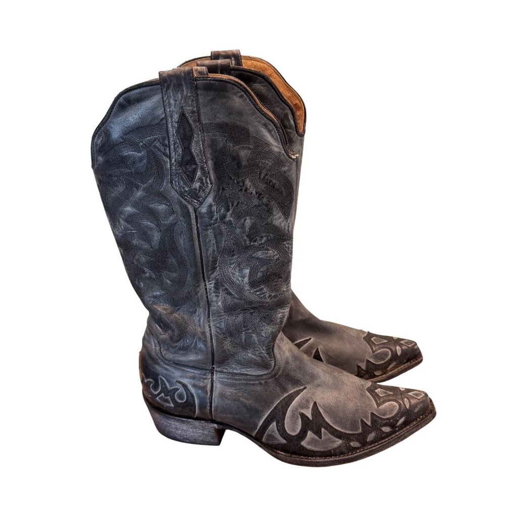 Moonshine Spirit By Brad Paisley Black Western Cowboy Boots 9.5 D Leather Made I